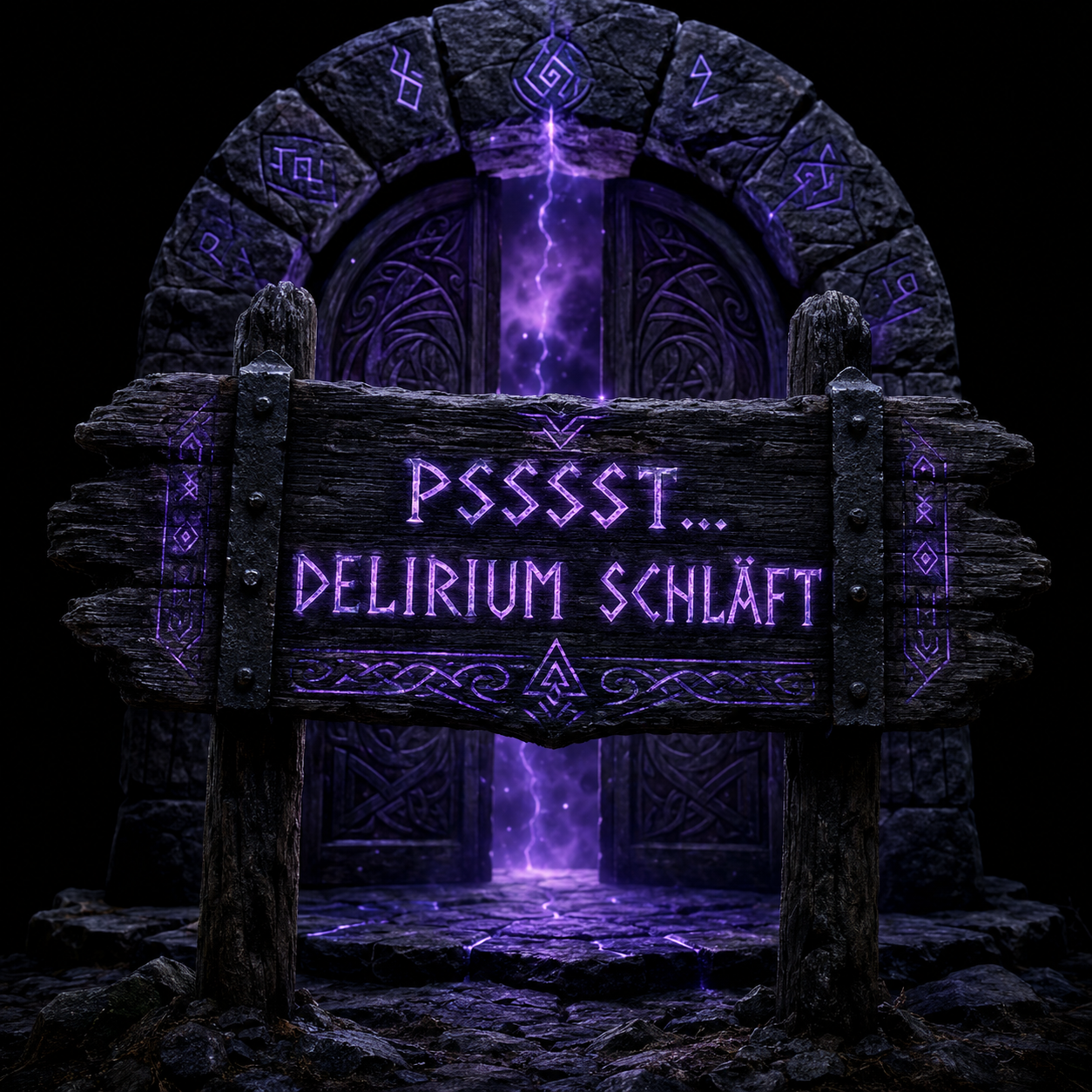 Sankt Delirium Schild: Delirium schläft